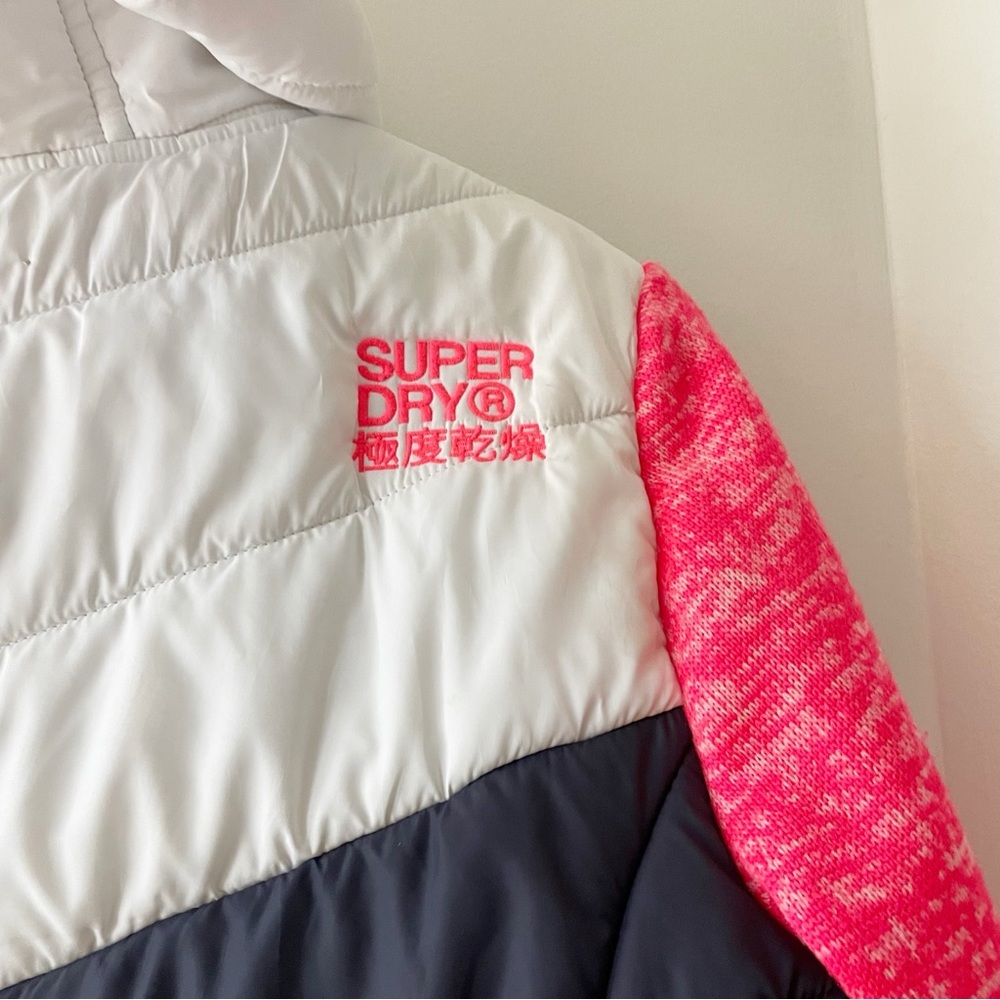 Superdry Team Fuji Hybrid Colour Block Zip Hoodie In Pink | Size 8 - Picture 6 of 14